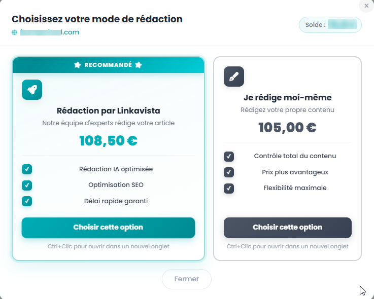 avis linkavista : comment commander un article sponsorisé