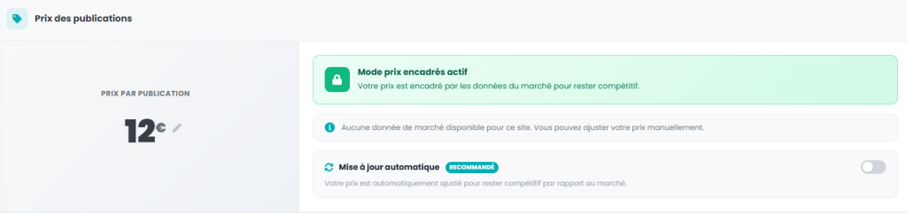fixation d'un prix linkavista