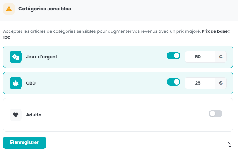 linkavista : fixation des prix pour les thématiques sensibles